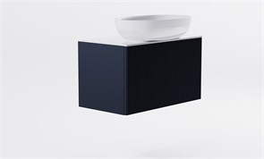 ASTRA-FORM Тумба подвесная М-40 Slim 80см 1ящ RAL7024 мат./волна, раковина Атрия бел гл., столешница Solid бел гл. 4631177714566