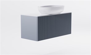 ASTRA-FORM Тумба подвесная М-40 Slim 90см 1ящ NCS S 3005-R80B мат./волна, раковина Атрия бел гл., столешница Solid бел гл. 4631177714597