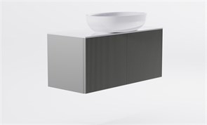 ASTRA-FORM Тумба подвесная М-40 Slim 90см 1ящ NCS S 3502-Y мат./волна, раковина Атрия бел гл., столешница Solid бел гл. 4631177714603