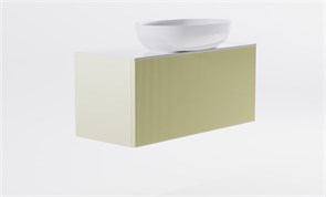 ASTRA-FORM Тумба подвесная М-40 Slim 90см 1ящ RAL1013 мат./волна, раковина Атрия бел гл., столешница Solid бел гл. 4631177714610