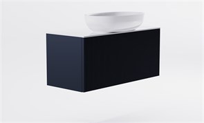 ASTRA-FORM Тумба подвесная М-40 Slim 100см 1ящ RAL7024 мат./волна, раковина Атрия бел гл., столешница Solid бел гл. 4631177714689