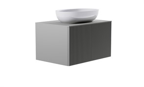 ASTRA-FORM Тумба подвесная М-40 70см 1ящ NCS S 3502-y мат./волна, раковина Атрия бел гл, столешница Solid в цвете 4631177714702