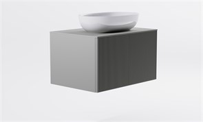 ASTRA-FORM Тумба подвесная М-40 80см 1ящ NCS S 3502-y мат./волна, раковина Атрия бел гл, столешница Solid в цвете 4631177714764