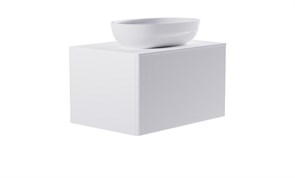 ASTRA-FORM Тумба подвесная М-40 80см 1ящ белый матовый/волна, раковина Атрия бел глянец, столешница Solid бел матовый 4631177714818