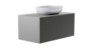 ASTRA-FORM Тумба подвесная М-40 90см 1ящ NCS S 3502-y мат./волна, раковина Атрия бел гл, столешница Solid в цвете 4631177714825