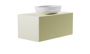 ASTRA-FORM Тумба подвесная М-40 90см 1ящ RAL1013 мат./волна, раковина Атрия бел гл, столешница Solid в цвете 4631177714856