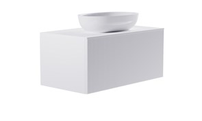 ASTRA-FORM Тумба подвесная М-40 100см 1ящ белый матовый/волна, раковина Атрия бел глянец, столешница Solid бел матовый 4631177714931