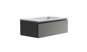 ASTRA-FORM Нижний шкаф Альфа 90 с 1 ящиком серо-бежевый (NCS S 3502-Y матовый) +  Раковина 