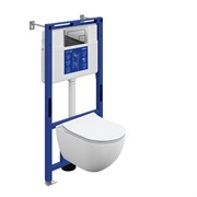 CERSANIT Комплект BRASKO SMART DPL EO slim инсталляция AQUA 50 PRIME М кнопка CORNER пластик хром глянцевый LP A69316