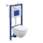 CERSANIT Комплект BRASKO SMART DPL EO slim инсталляция AQUA 50 PRIME М кнопка CORNER пластик белый LP A69317