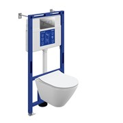 CERSANIT Комплект CITY SMART DPL EO slim инсталляция AQUA 50 PRIME P кнопка ACCENTO SQUARE пластик хром глянцевый LP A69326