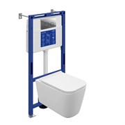 CERSANIT Комплект CREA VORTEX DPL EO slim инсталляция AQUA 50 PRIME M кнопка TWINS пластик хром глянцевый A69476