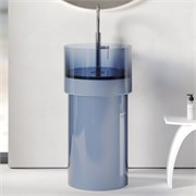 ABBER Раковина отдельностоящая прозрачная  Kristall AT2701Saphir синяя AT2701Saphir