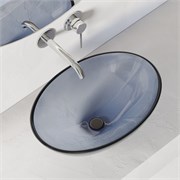 ABBER Раковина накладная прозрачная  Kristall AT2802Saphir синяя AT2802Saphir