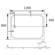 ABBER Душевой поддон AD3C128 120х80 прямоугольный, акриловый, белый AD3C128