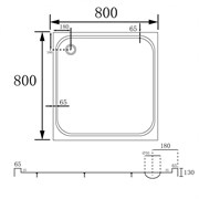 ABBER Душевой поддон AD3D080 80х80 квадратный, акриловый, белый AD3D080