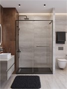 CEZARES Lux Душевая дверь в нишу раздвижная ширина 140 см, цвет профиль - оружейная сталь / стекло - прозрачное LUX-B-FS-11-140-C-GM