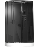 TIMO Premium ILMA Black 902 R душевая кабина с крышей, хамам и стульчиком 120*80*222 ILMA902RB-roof-902R-T-STILMA-T-CH/C