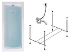 TIMO Комплект Акриловая ванна RITTA1670 160*70*63+Каркас + Слив-перелив RITTA1670-KT16-SPV1505