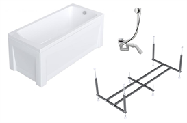 TIMO Комплект Акриловая ванна RITTA1760 1700*600*580+Каркас+Слив-перелив+Фронтальная панель+Торцевая панель RITTA1760-KT17S-SPV1505-FPE17S-TP60S
