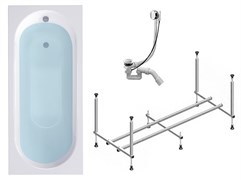 TIMO Комплект Акриловая ванна ROHA1270 120*70*58+каркас+слив-перелив ROHA1270-KT12-SPV1505