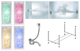 TIMO Комплект Акриловая ванна RITTA1570 150*70*63+Каркас + Слив-перелив+Гидромассаж 6 форсунок+Гидромассаж спины 3 форсунки+Хромотерапия RITTA1570-KT15-SPV1505-T-CM-T-BM-T-CT