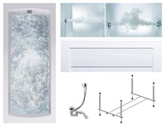 TIMO Комплект Акриловая ванна RITTA1880 180*80*63+Каркас + Слив-перелив+Гидромассаж 6 форсунок+Гидромассаж спины 3 форсунки+Фронтальная панель RITTA1880-KT18-SPV1505-T-CM-T-BM-FP18H