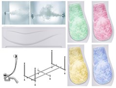 TIMO Комплект Акриловая ванна VINO1590L 150*90*66+Каркас, Слив-перелив+Гидромассаж 6 форсунок+Гидромассаж спины 3 форсунки+Хромотерапия+Фронтальная панель VINO1590L-KTVINO15-SPV1505-T-CM-T-BM-T-CT-FPVINO15L