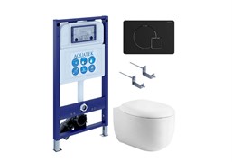 AQUATEK SET АЛЬТАИР cm-069 4в1 (рама INS-0000025 +крепление KKI-0000002 +кнопка KDI-0000069 +унитаз AQ1980-00 +тонкое сиденье с механиз) SET AQUATEK АЛЬТАИР cm-069 4в1