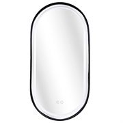 AZARIO Зеркало Блейк 500х1000, овальное, с подсветкой и диммером, 3 режима, сенсорный выключатель, с подогревом, черный матовый (АZ-LED011125) АZ-LED011125