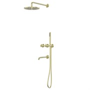 ABBER Душевая система Wasser Kreis 316 AF8150BG скрытого монтажа с изливом, термостат, золото брашированное AF8150BG