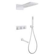 ABBER Душевая система Daheim AF8253W скрытого монтажа с изливом, термостат, белая матовая AF8253W