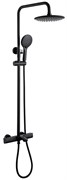 ABBER Душевая стойка Thermostat AF8516BL с термостатом и изливом, черный матовый AF8516BL
