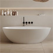 ABBER Ванна из искусственного камня Stein AS9625-1.6 белая матовая AS9625-1.6