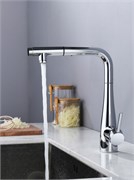 AQUAme AQM9902CR  Cucina  Смеситель для кухни с выдвижным L-образным изливом, хром AQM9902CR