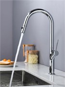 AQUAme AQM9905CR  Cucina  Смеситель для кухни с выдвижным U-образным изливом,  с подключением к фильтру с питьевой водой, хром AQM9905CR