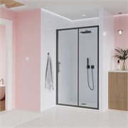 VECONI Душевая дверь Evo 100 GR, 1300x1950, графит брашинг, стекло прозрачное E1-GR-130-01-C9