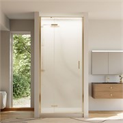 VECONI Душевая дверь распашная Vianno VN-73RG/L, 800x1950, Золото брашинг, стекло дождь VN73RG/L-80-06-C4