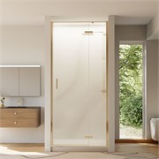 VECONI Душевая дверь распашная Vianno VN-73RG/R, 1200x1950, Золото брашинг, стекло дождь VN73RG/R-120-06-C4