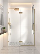VECONI Душевая дверь распашная  Premium Alassio G, 1400х2000, брашированное золото, стекло прозрачное осветленное AL-140-00-G-C4