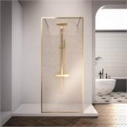 VECONI Душевая перегородка Korato KR-90GL, 1200x2000, брашированное золото, ламинированное золото KR90GL-120-10-C4