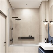 VECONI Шторка на ванну Palau PL-84, 500x1500, хром, стекло прозрачное PL84-50-01-C8