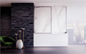 VECONI Шторка на ванну Palau PL-85GR, 800x1500, брашированный графит, стекло прозрачное PL85GR-80-01-C8