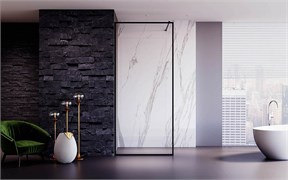 VECONI Душевая перегородка Korato KR-81B, 800x2000, черный матовый, стекло прозрачное KR81B-80-01-C8