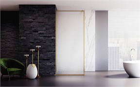 VECONI Душевая перегородка Korato KR-81RG, 1200x2000, брашированное золото, стекло дождь KR81RG-120-06-C8