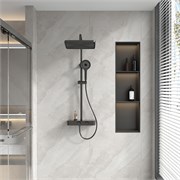 VECONI Душевая стойка FOSSA, чёрный матовый FO-210-B-C4