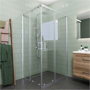 VECONI Душевой угол прямоугольный, двери раздвижные Rovigo RV-10, 1200x900x1950, хром, стекло прозрачное RV10-12090-01-C5