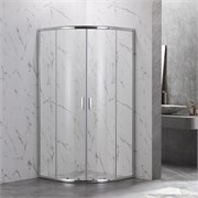VECONI Душевой угол полукруглый, двери раздвижные Rovigo RV-202, 800x800x1900, хром, стекло прозрачное RV202-80-01-C4
