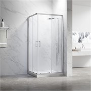 VECONI Душевой угол прямоугольный, двери раздвижные Rovigo RV-27CH, 1200х800х1900, хром, стекло прозрачное RV27CH-12080-01-C8