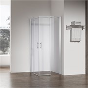 VECONI Душевой угол квадратный, двери раздвижные Rovigo RV-50CH, 800х800х1950, хром, стекло прозрачное RV50CH-8080-01-C8